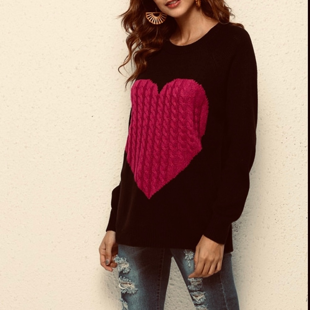 Valentine Day Heart Knit Sweater - Picture 5 of 6